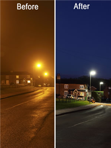 Before and after improvements in lighting